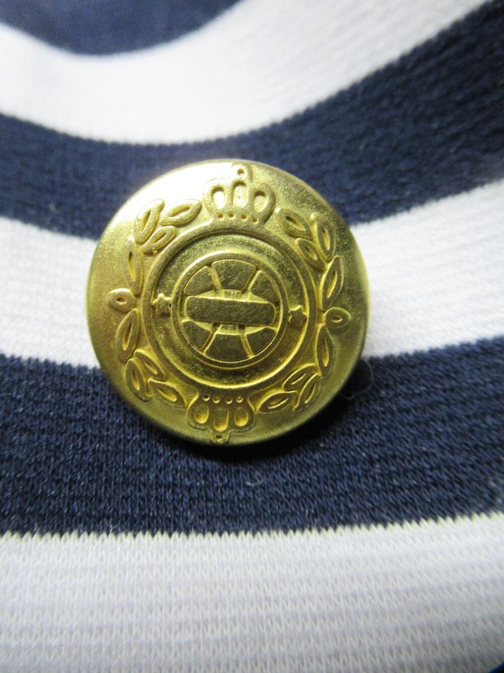 Navy Blue and White Stripe Nautical Style Blazer - Picture 2 of 7